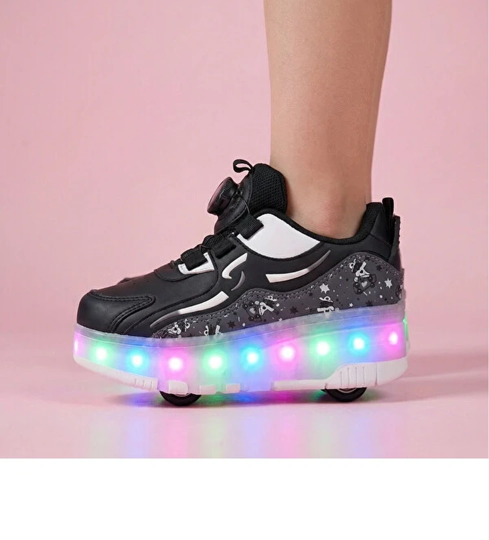 Kiz Cocuk Led Isikli Tekerlekli Patenli Spor Ayakkabi