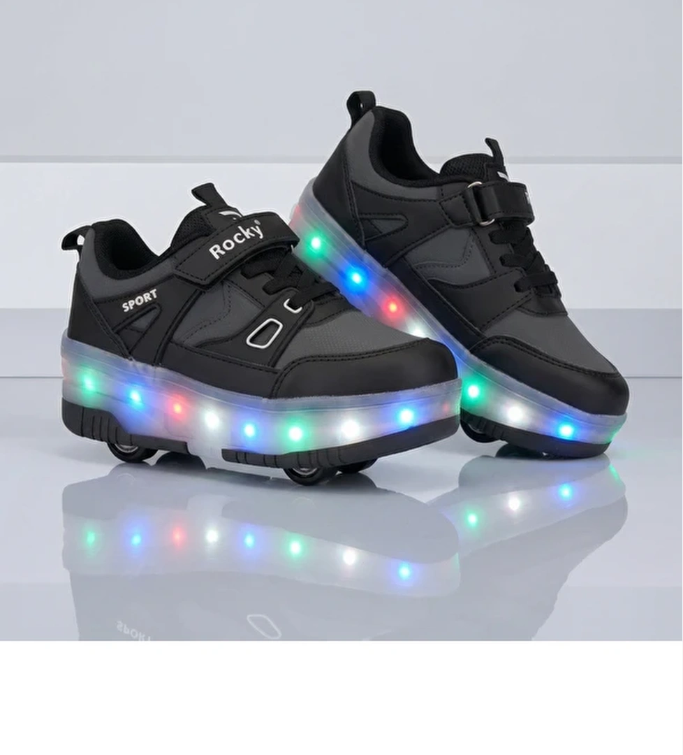 Kiz Cocuk Led Isikli Tekerlekli Patenli Spor Ayakkabi
