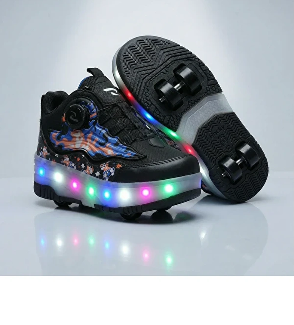Kiz Cocuk Led Isikli Tekerlekli Patenli Spor Ayakkabi