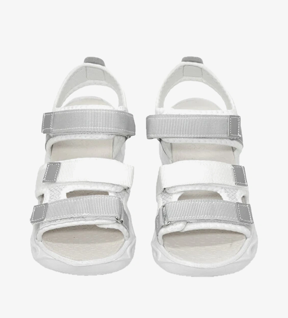 Cocuk Unisex Beyaz Gri Cocuk Renkli Rahat Kalip Sandalet