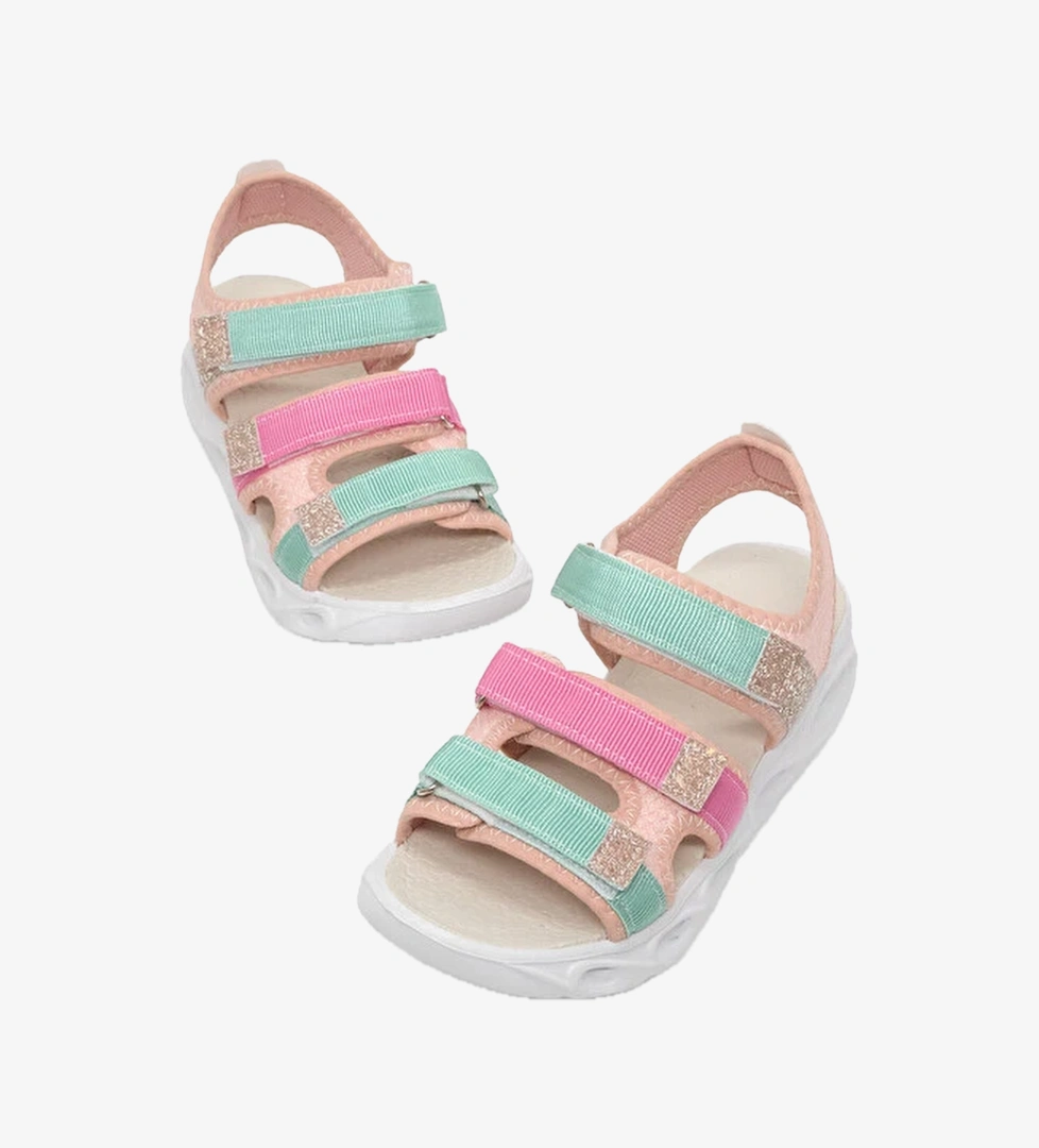Cocuk Unisex Pembe Turkuaz Cocuk Renkli Rahat Kalip Sandalet