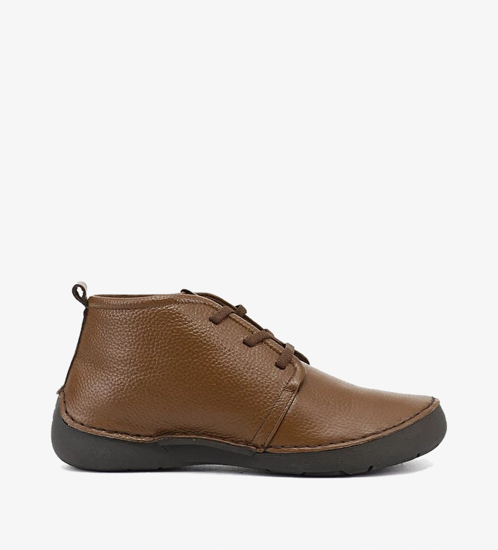 Kadin CAMEL-KAHVERENGI Bagcikli Hakiki Deri Comfort Bot
