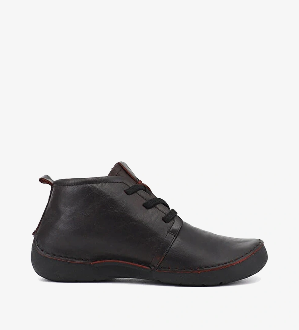 Kadin ACIK BORDO Bagcikli Hakiki Deri Comfort Bot