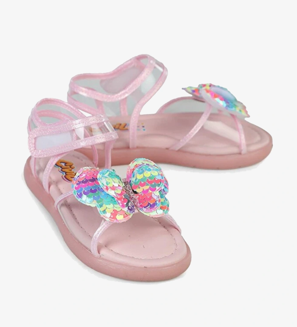 Girls Simli Kelebek 32- Sandalet - Pudra