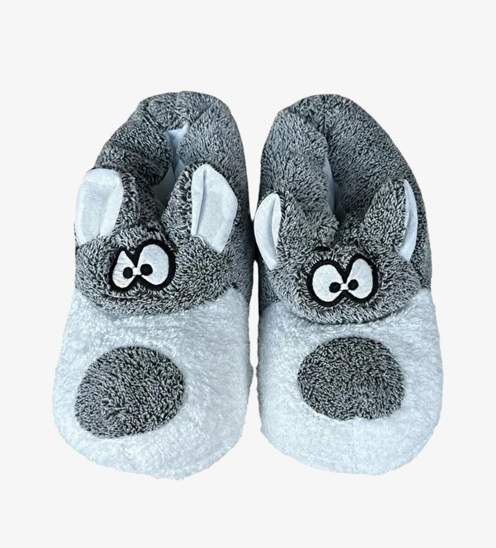 Unisex Panduf Ses Yapmayan Ev Patigi Beyaz - GrI