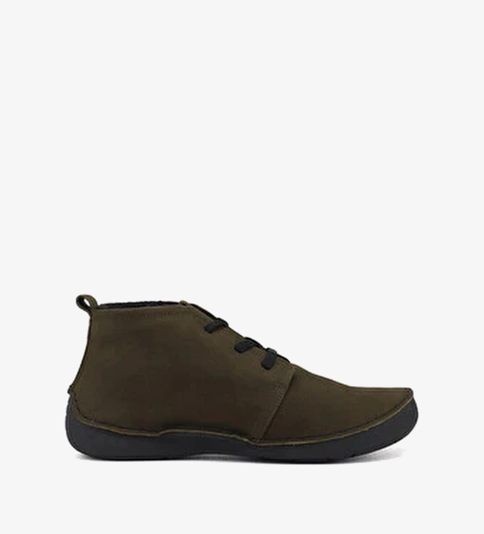 Kadin HAKI-YESIL Bagcikli Hakiki Deri Comfort Bot