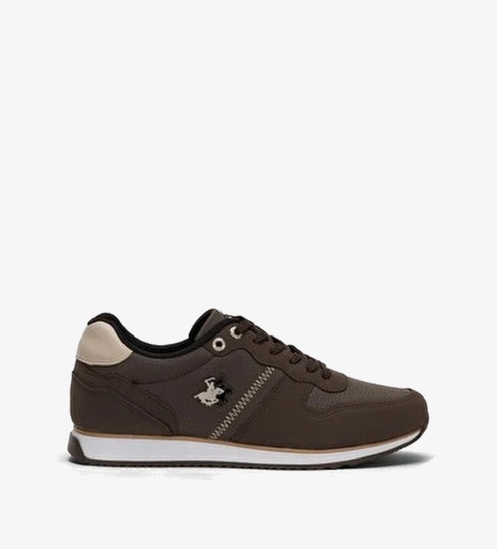 Erkek Gunluk Cilt Sneaker Ayakkabi KahverengI - Bej