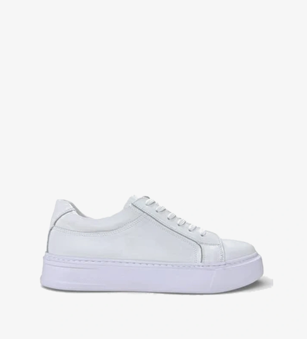 Hakiki Deri Sneaker Erkek Ayakkabi Beyaz