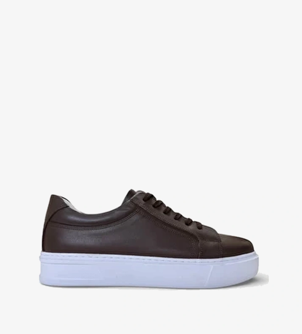 Hakiki Deri Sneaker Erkek Ayakkabi KahverengI
