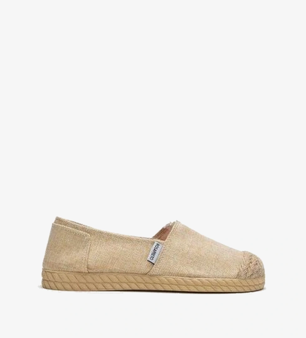 Kadin Keten Espadril Ayakkabi Bej