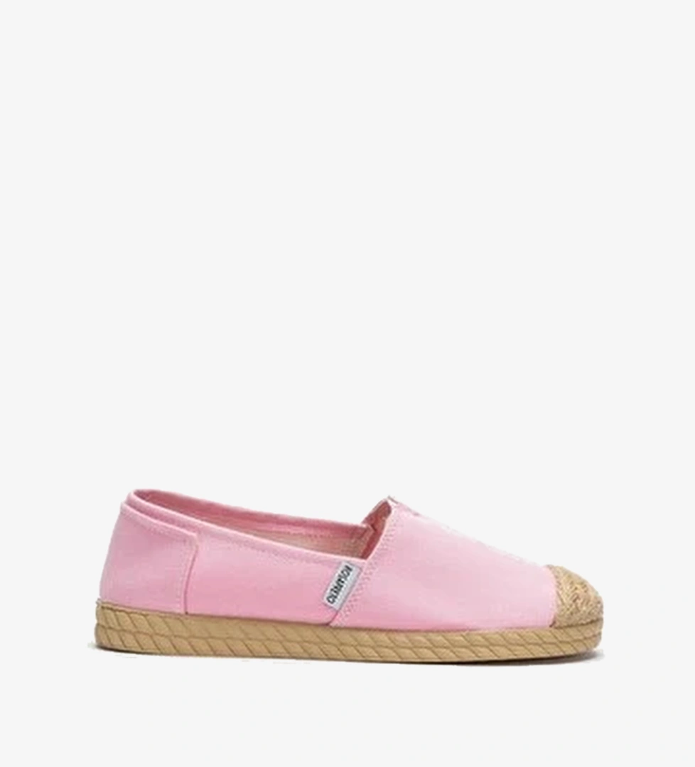 Kadin Keten Espadril Babet Ayakkabi Pembe