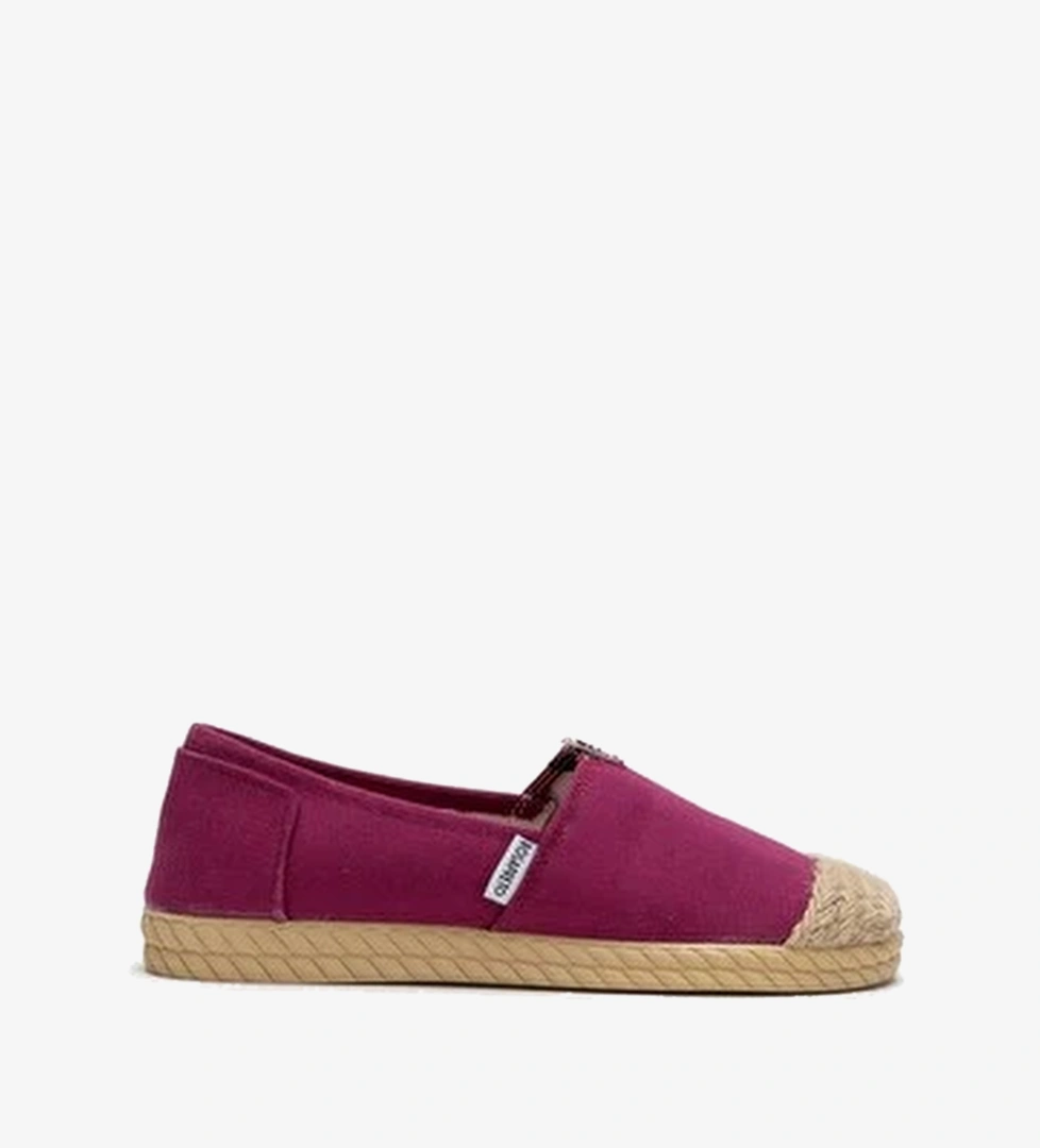 Kadin Keten Espadril Babet Ayakkabi Bordo