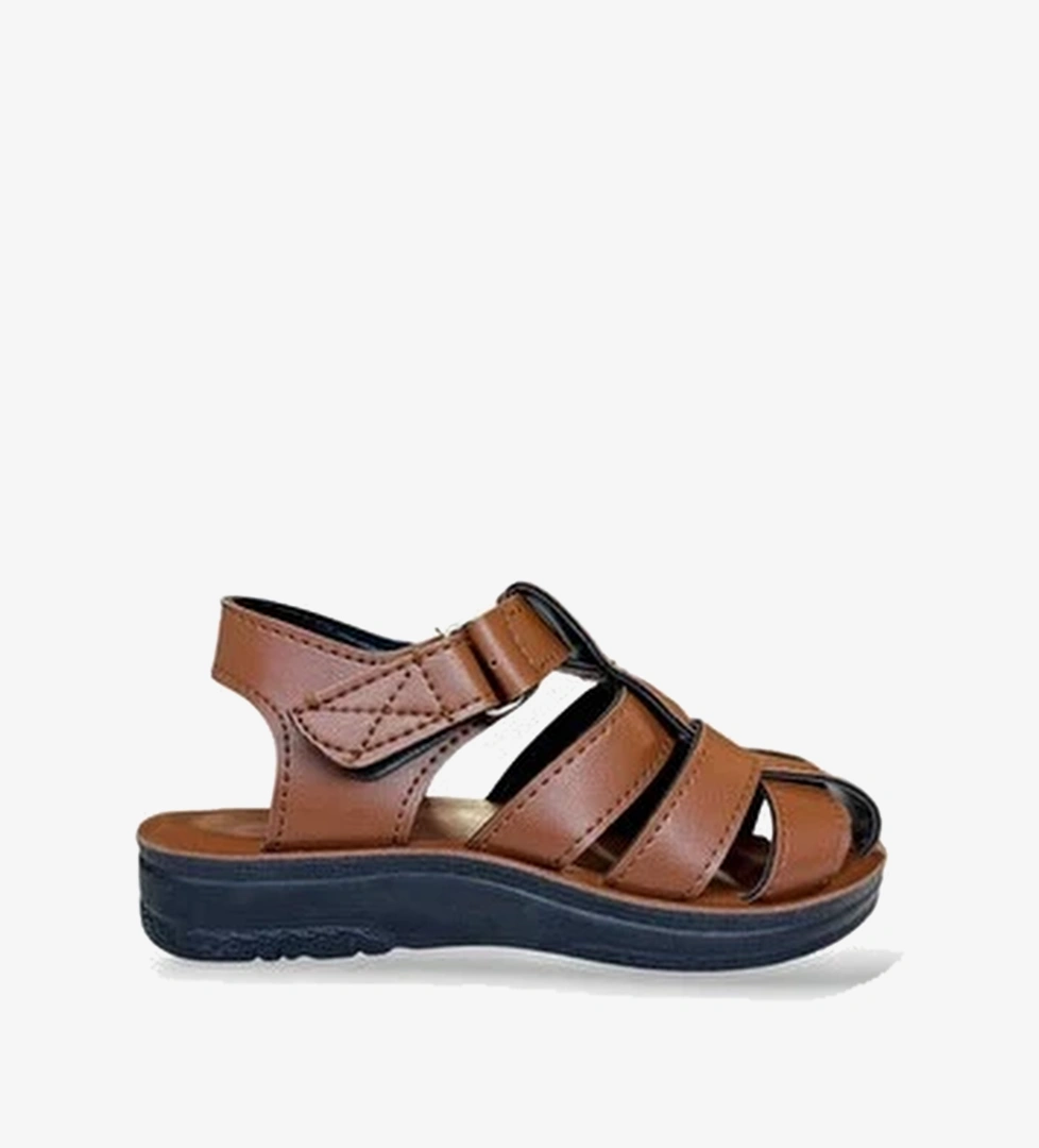 Cirtli Ayarlanabilir Gunluk Cocuk Sandalet Taba