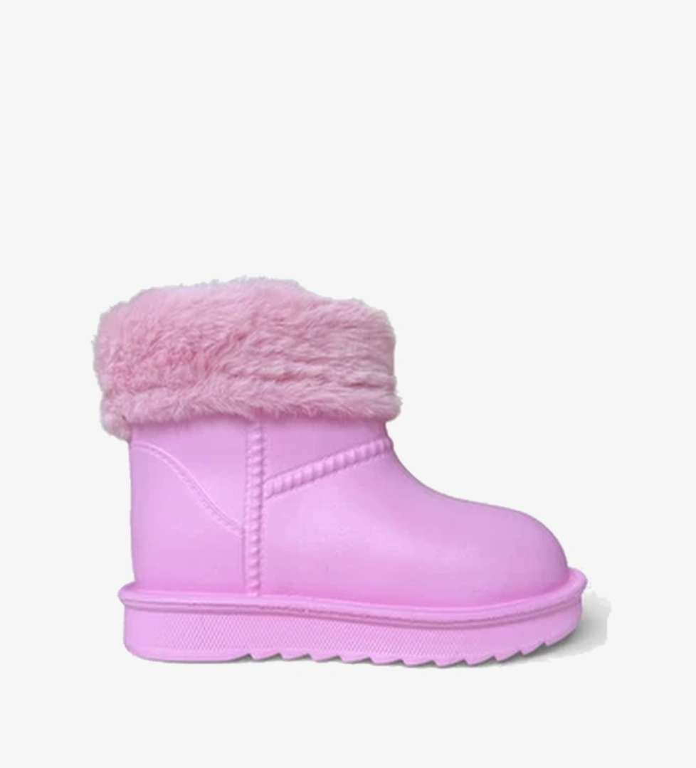 Cocuk Kislik Su Gecirmez Ici Kurklu Yagmur Botu Pembe