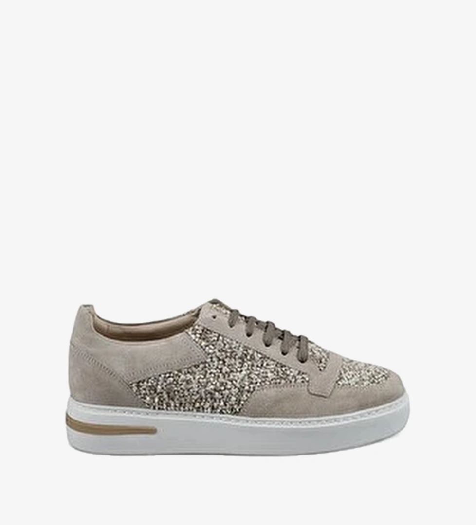Bej %100 Deri Spor Dikisli Taban Sneaker Ayakkabi