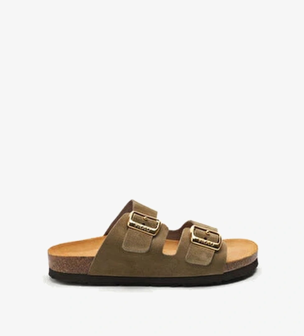 Frau Frau Kadin Terlik 17B8 SUEDE Double-Strap Sliders LC Waikiki'de! Belirsiz - 1. görsel