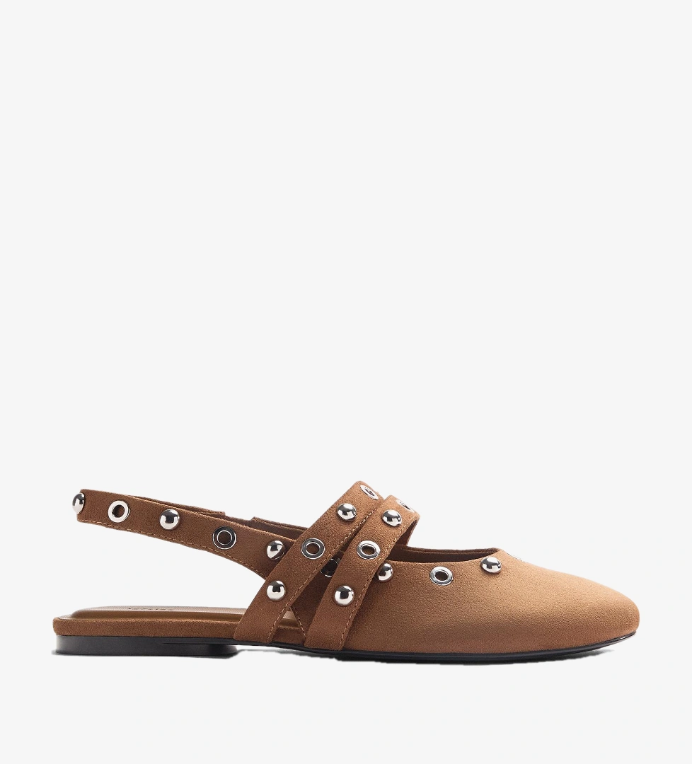 Lefties Deri Lefties Arkasi açık zımbalı ayakkabı