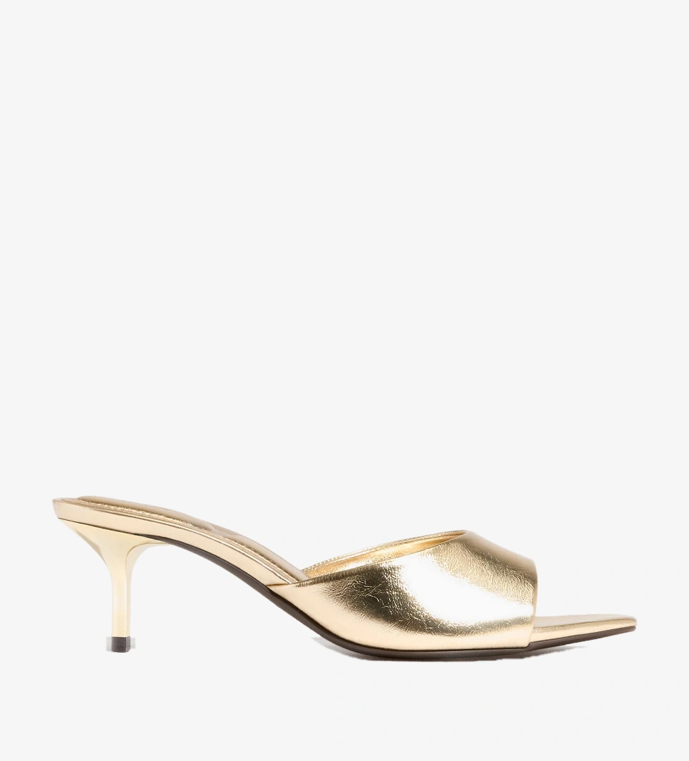 Lefties Altın Rengi Lefties Arkasi açık topuklu sandalet