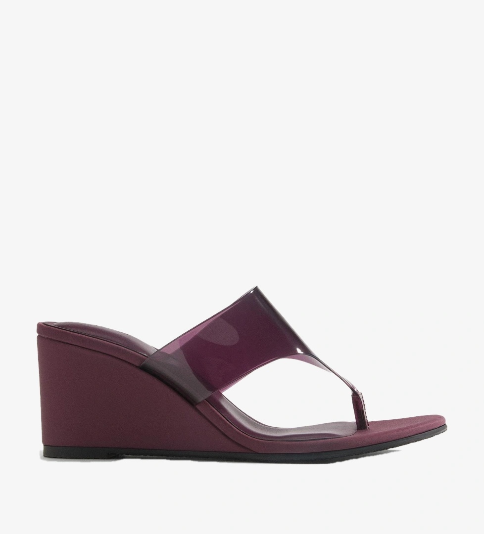 Vinil platform sandalet