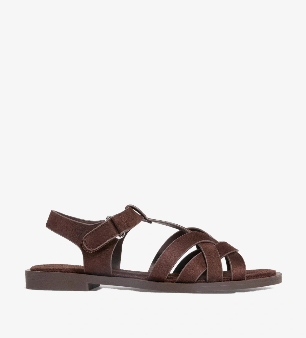 Suni süet bantlı sandalet