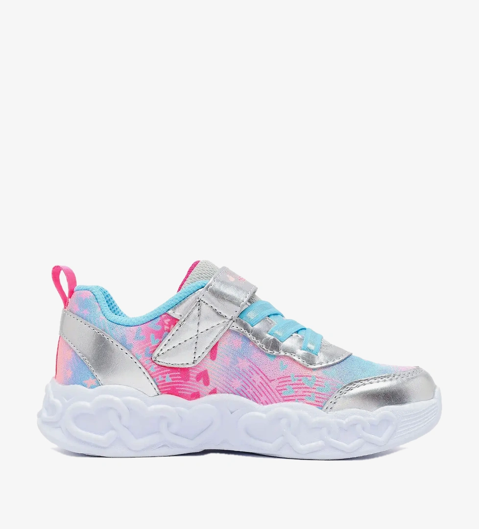 Skechers INFINITE HEART LIGHTS - HEART JEWELS Gri Çocuk Spor Ayakkabı 303261N-SMLT