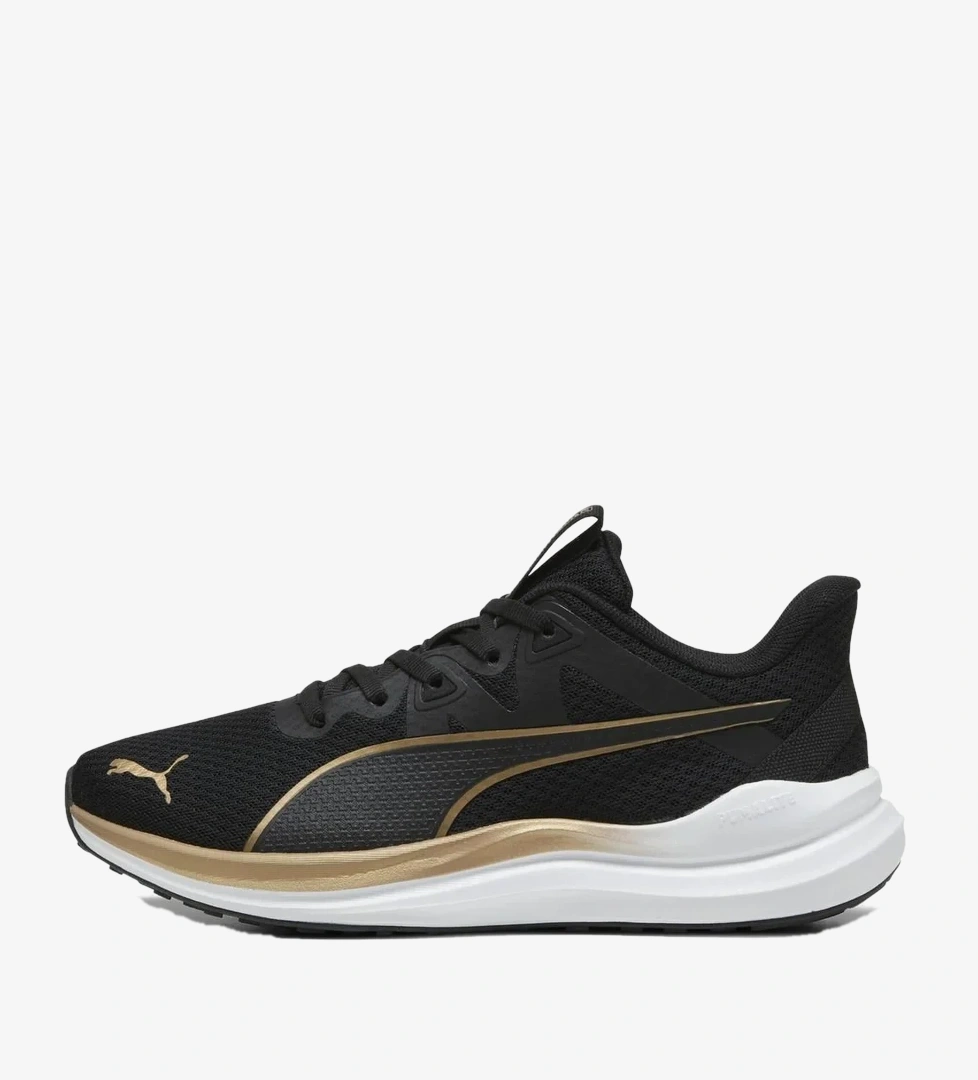 Puma Reflect Lite-PUMA Black-PUMA Gold Kadın Spor Ayakkabı