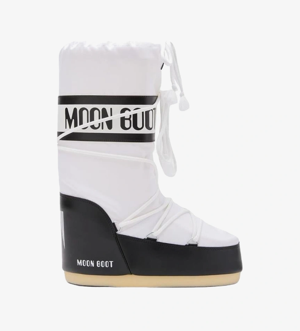 Moon Boot Siyah Beyaz Moon Boot Icon Nylon