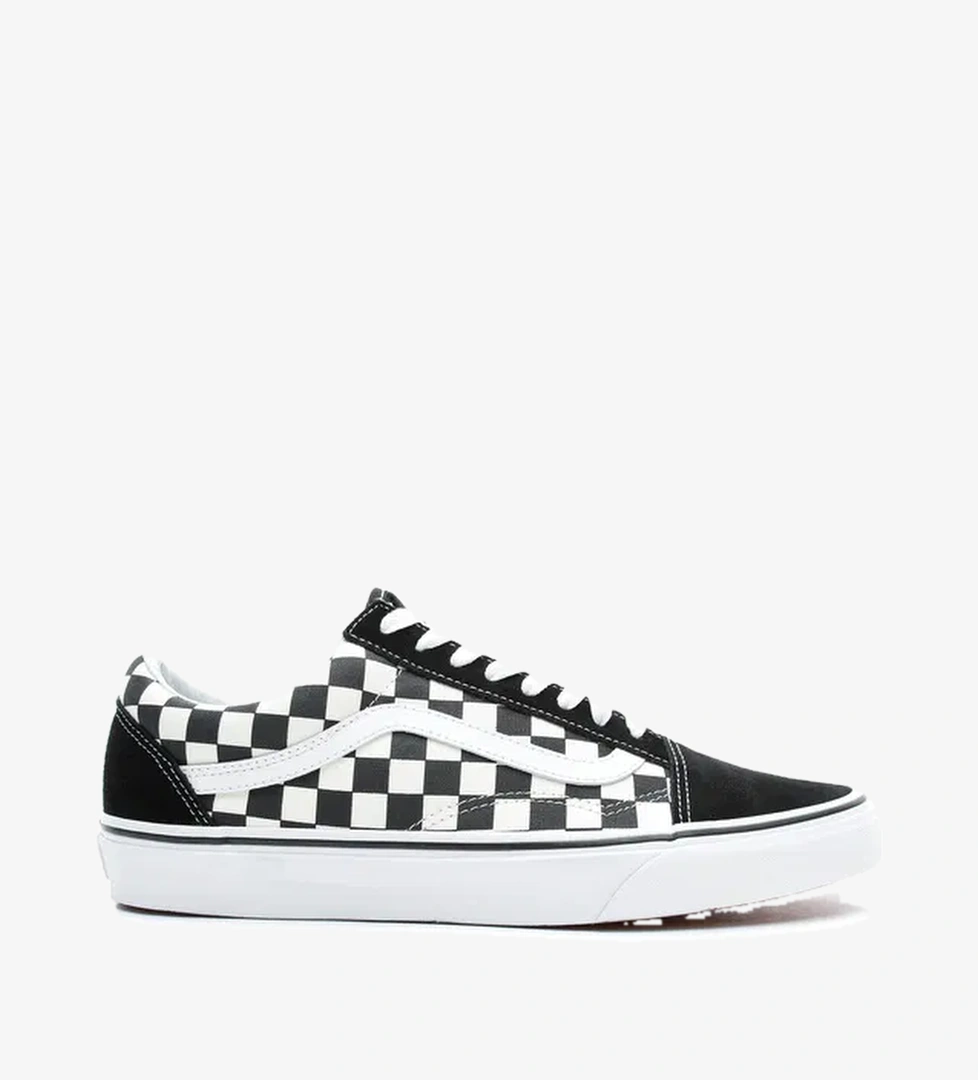Vans  Primary Check Old Skool Siyah - Bej Unisex Sneaker - Görsel 1