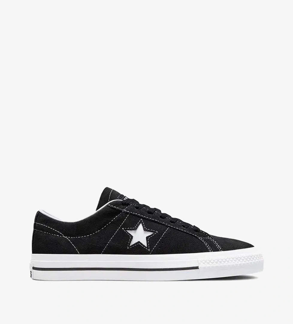 Converse One Star Pro Low Unisex Siyah Deri Sneaker
