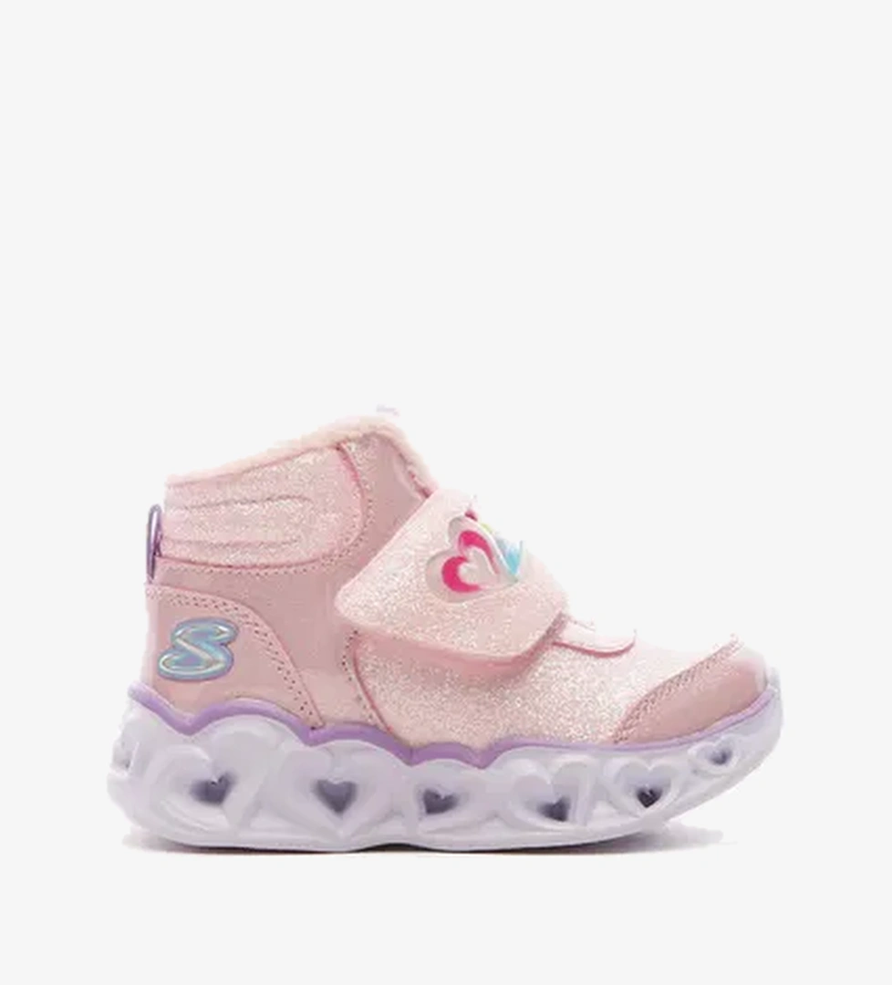 Skechers Heart Lights Brilliant Rainbo Bebek Pembe Bot - Görsel 1