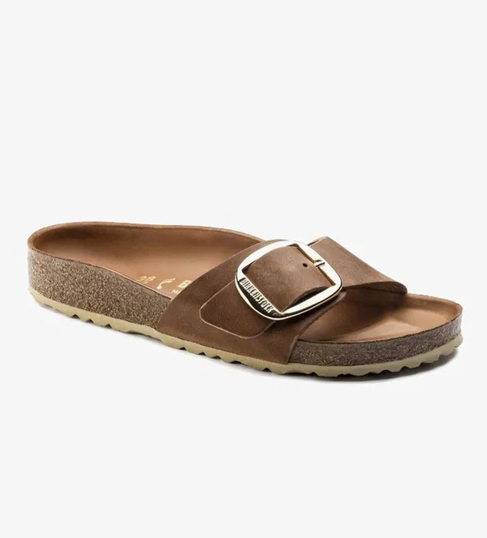 Birkenstock Madrid Big Buckle Leoi Kadın Kahverengi Terlik - Görsel 1