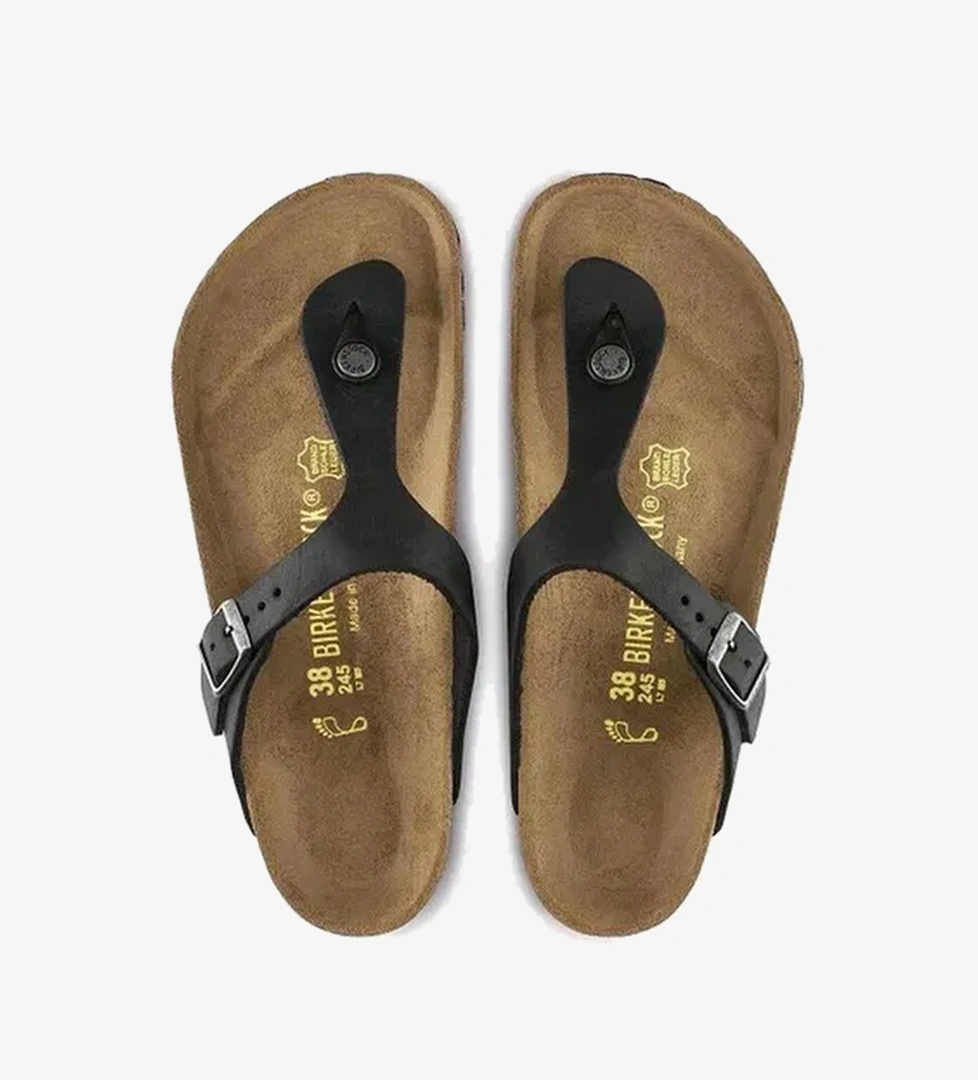 Birkenstock Gizeh Oiled Leather Unisex Siyah Terlik