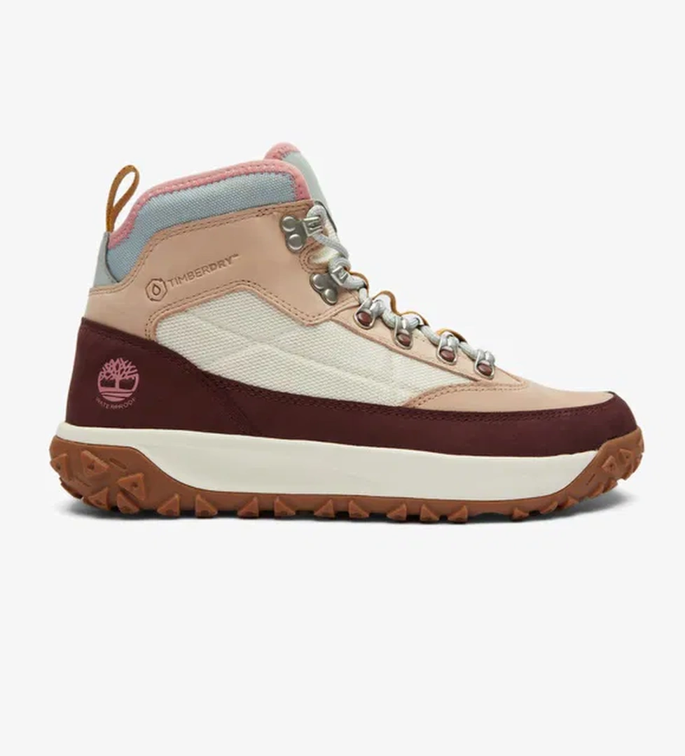 Timberland Mid Lace Up Waterproof Kadın Pembe Bot - Görsel 1