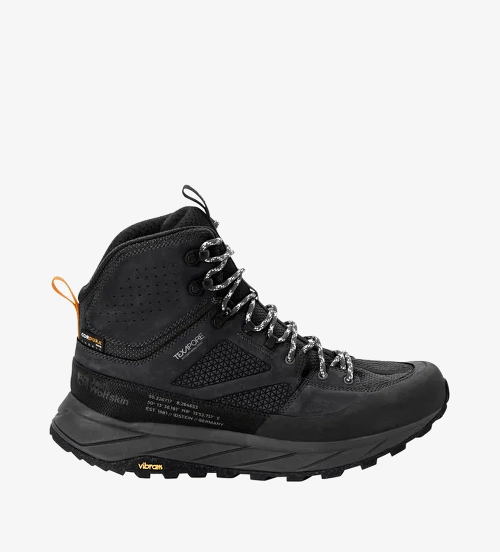 Jack Wolfskin Terraquest Texapore Mid Erkek Siyah Bot