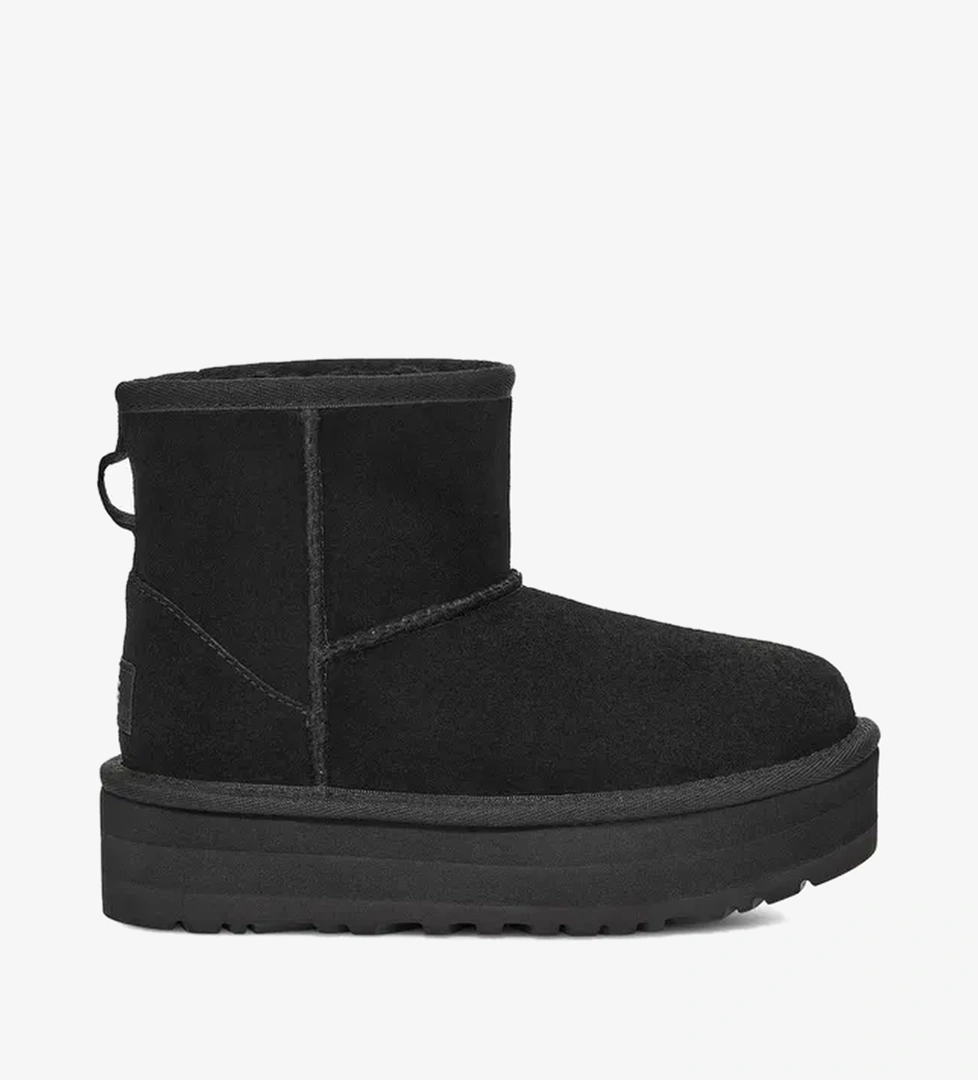 UGG Australia Classic Mini Platform Genç Çocuk Siyah Bot - Görsel 1