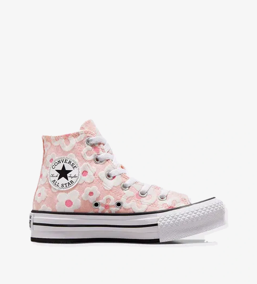 Converse Chuck Taylor All Star Lift Platform Floral Embroidery Çocuk Pembe Sneaker