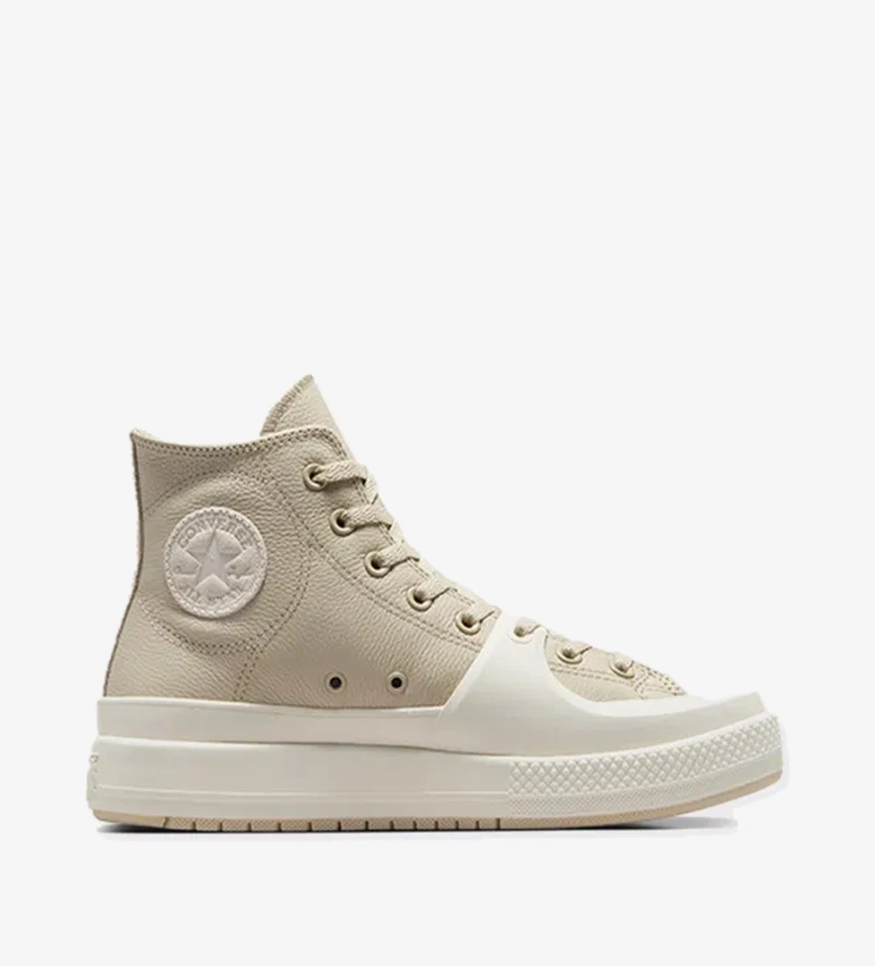 Converse Chuck Taylor All Star Construct Leather Unisex Bej/Siyah Sneaker