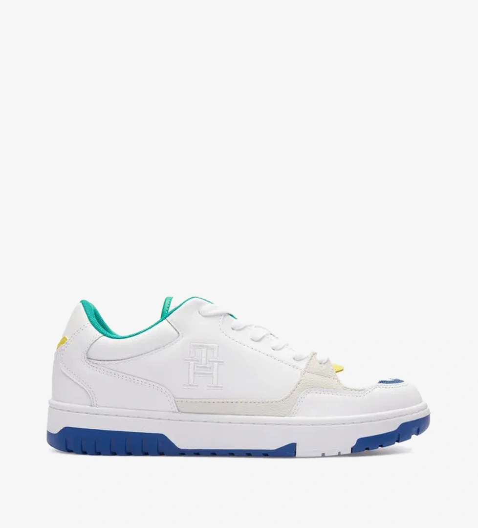 Tommy Hilfiger Basket Street Pop Erkek Beyaz Sneaker - Görsel 1