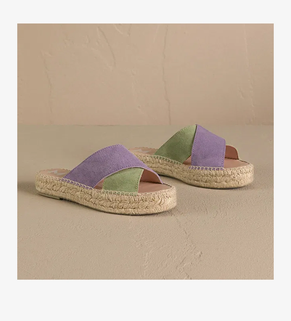 Manebi Manebi Venice Double Sole X Bands Kadın Mor Terlik model görseli