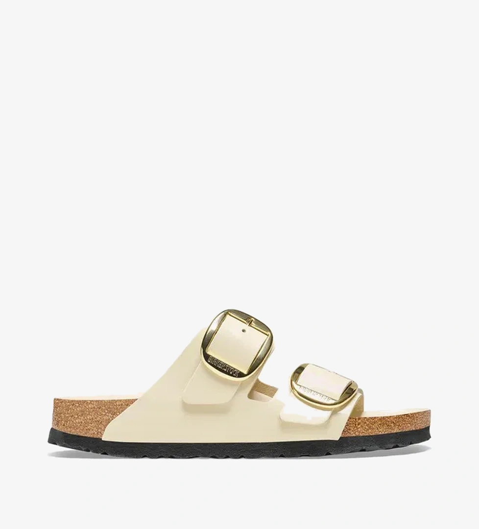 Birkenstock Arizona Big Buckle Nl High Shine Kadın Krem Terlik