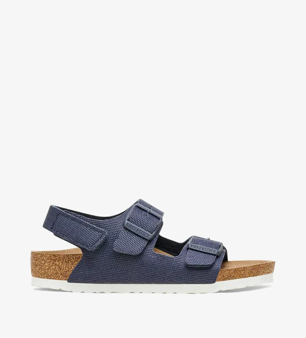 Birkenstock Milano Tex Canvas Vegan Bebek Lacivert Sandalet
