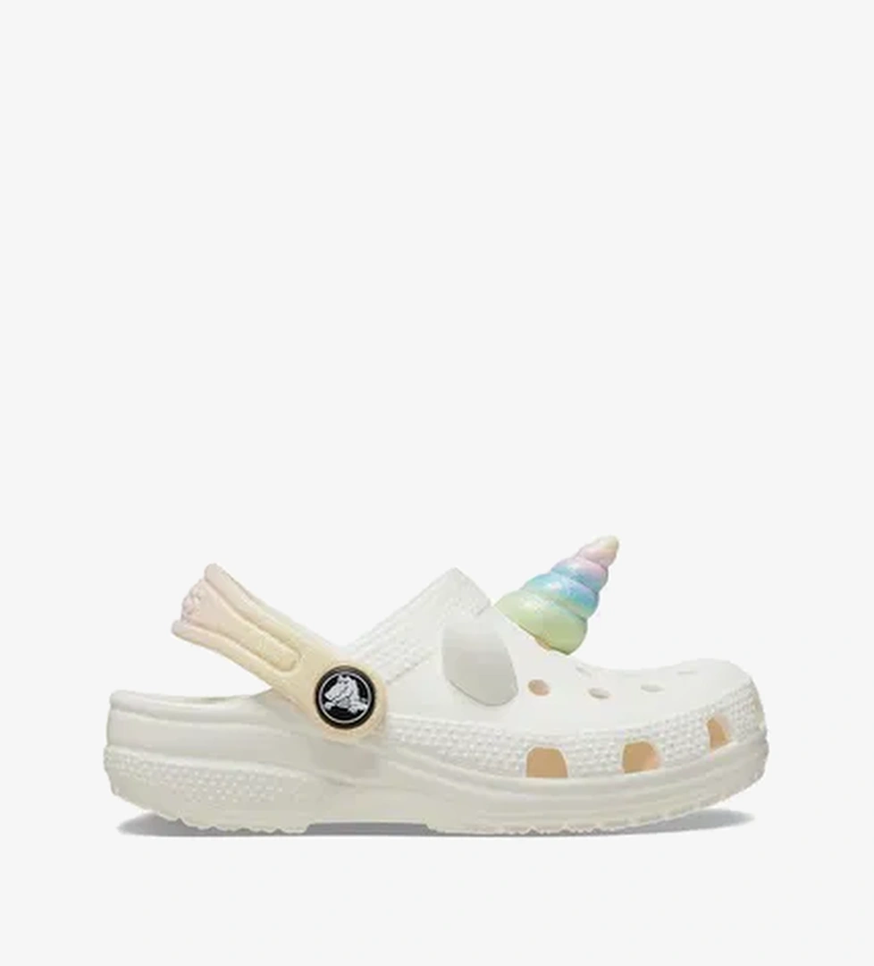 Crocs Classic I AM Rainbow Unicorn Bebek Beyaz Terlik