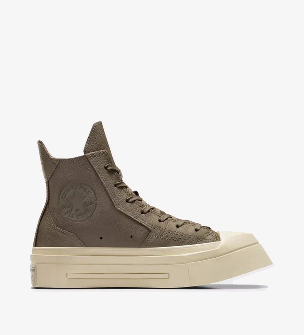 Converse Converse Chuck 70 De Luxe Squared Unisex Haki Deri Platform Sneaker model görseli