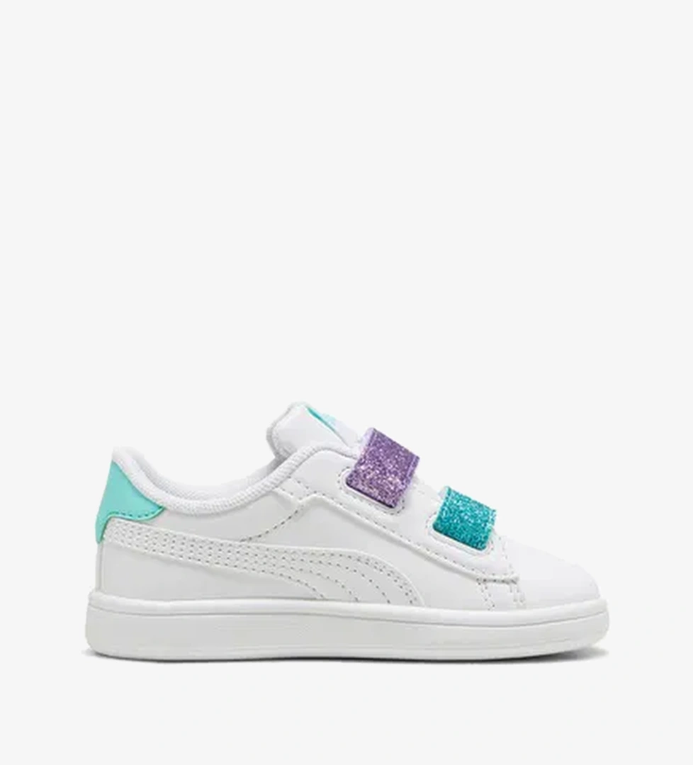 Puma Smash 3.0 Glitter Bebek Sim Bantlı Beyaz Spor Ayakkabı