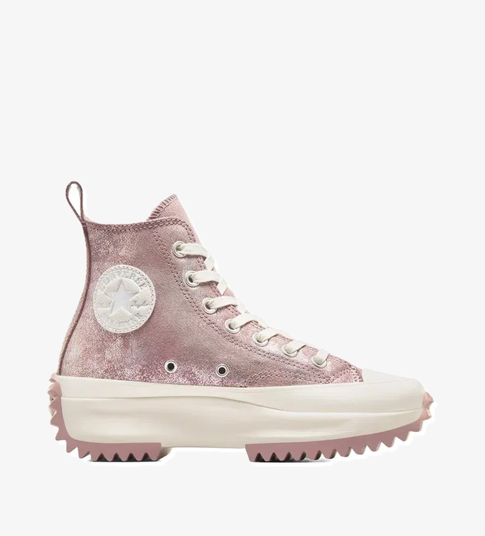 Converse Run Star Hike Unisex Pembe Süet Shimmer Platform Sneaker