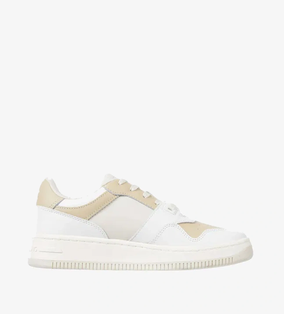 Tommy Hilfiger Tommy Jeans Retro Basket Tonal Deri Kadın Bej Spor Ayakkabı model görseli