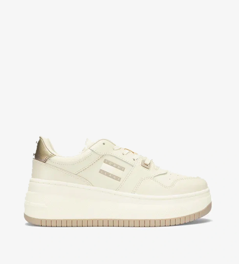 Tommy Jeans Retro Basket Flatform Kadın Bej Spor Ayakkabı