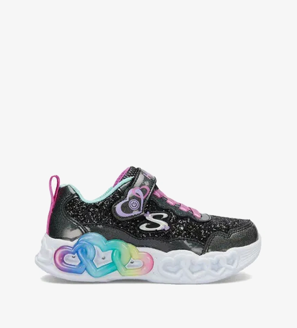 Skechers Infinite Heart Lights Fresh Love Çocuk Siyah Işıklı Spor Ayakkabı