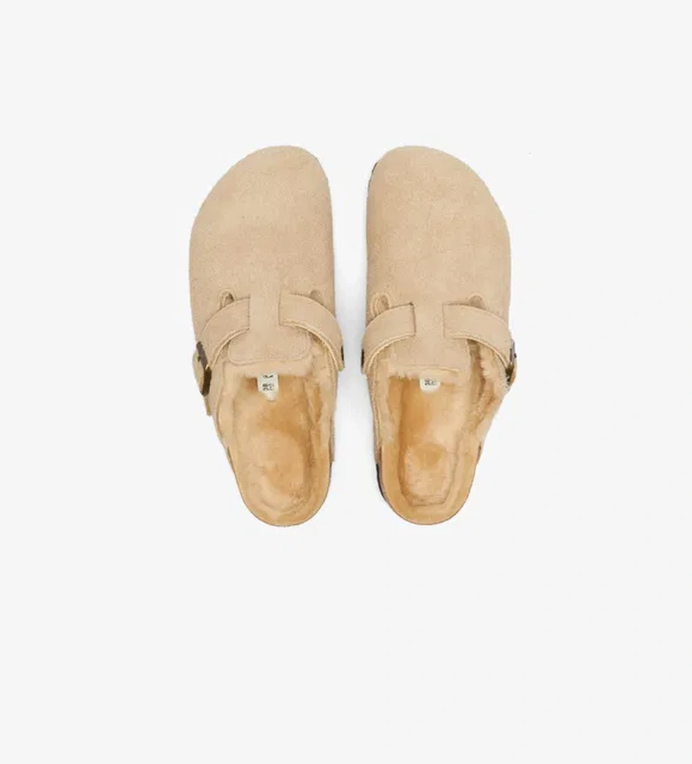 Birkenstock Boston Vl Shearling Unisex Kahverengi Terlik