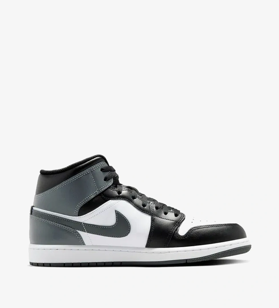 Jordan 1 Mid 'Grey Erkek Gri Bilekli Sneaker - Görsel 1